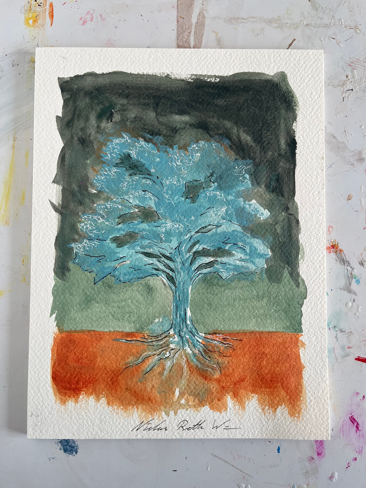 “blue tree” Original painting